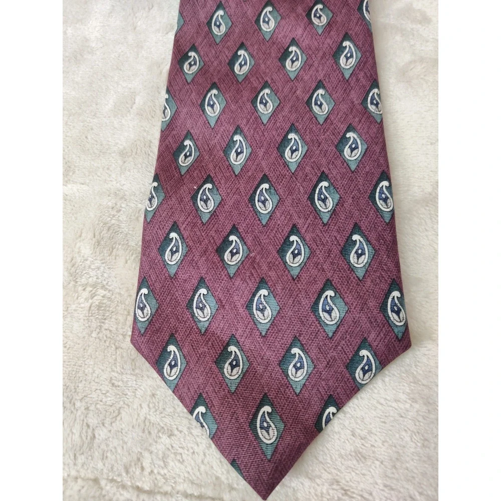 Vintage Stafford Geometric All Silk Tie Designer Tear Drop 4